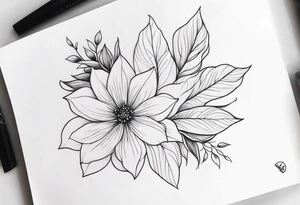 floral on upper arm tattoo idea