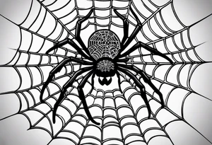 Spider web with black widow tattoo idea