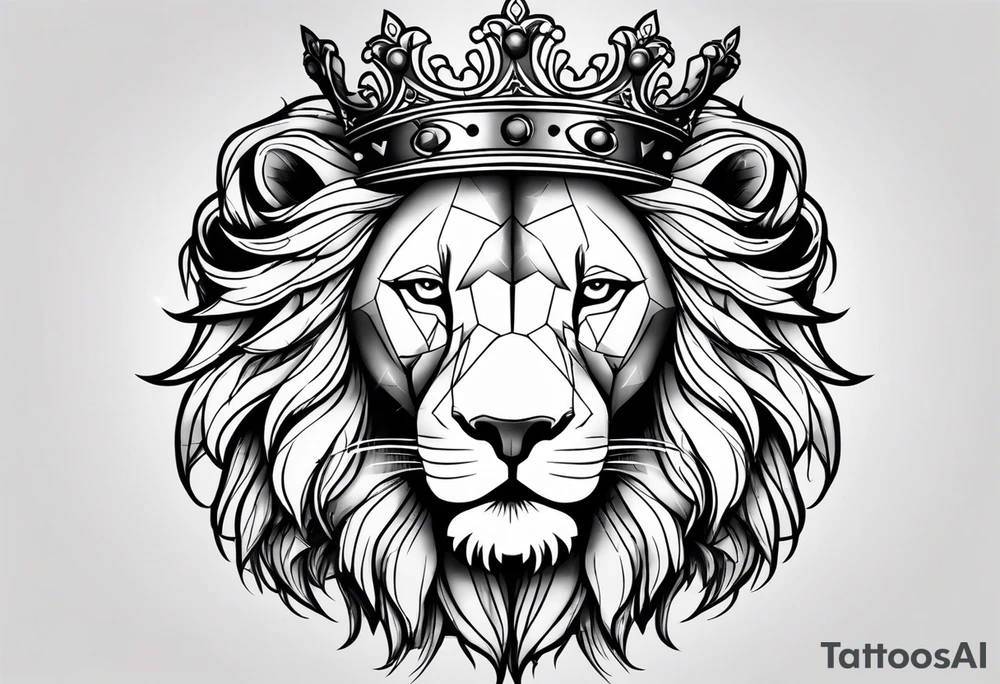 Lion with the crown of thorns tattoo idea