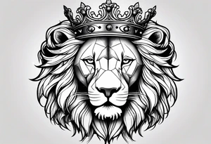 Lion with the crown of thorns tattoo idea