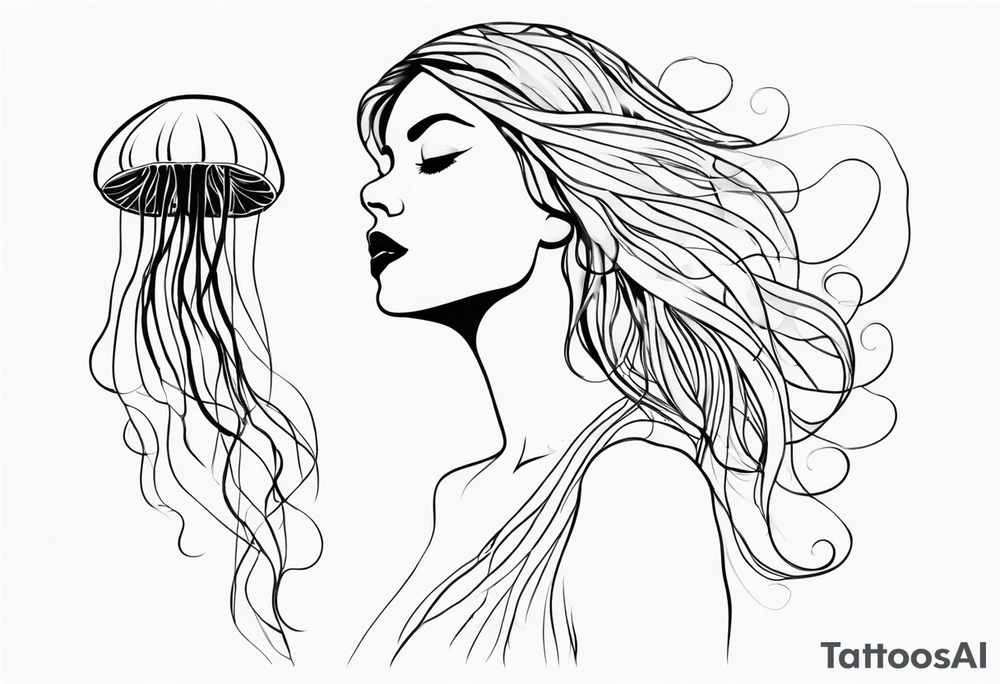 jellyfish woman tattoo idea