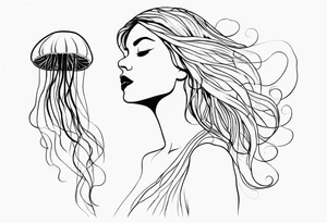 jellyfish woman tattoo idea