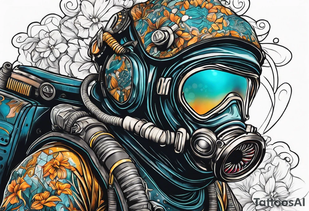 Hebrew scuba diver tattoo idea