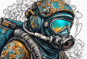 Hebrew scuba diver tattoo idea