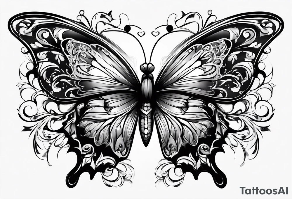 butterfly makes a heart tattoo idea