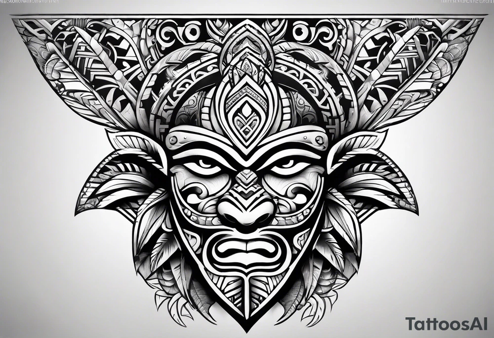 Polynesian tribal forearm tattoo idea