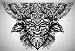 Polynesian tribal forearm tattoo idea