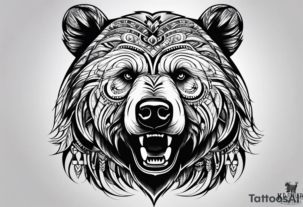 Realistic bear tattoo idea