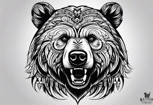 Realistic bear tattoo idea