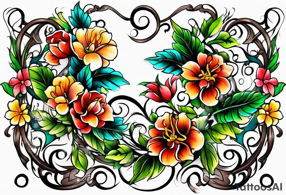 Longer Vines of Flores tattoo idea