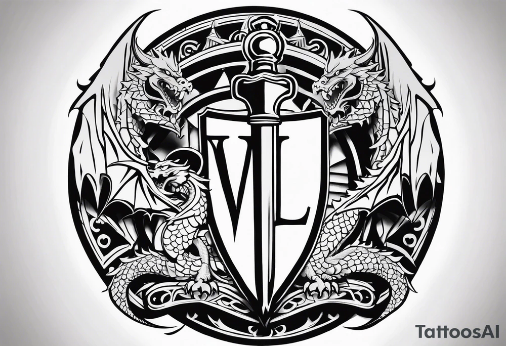 Valhalla sword shield dragon
stairs tattoo idea