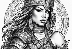 Woman warrior tattoo idea