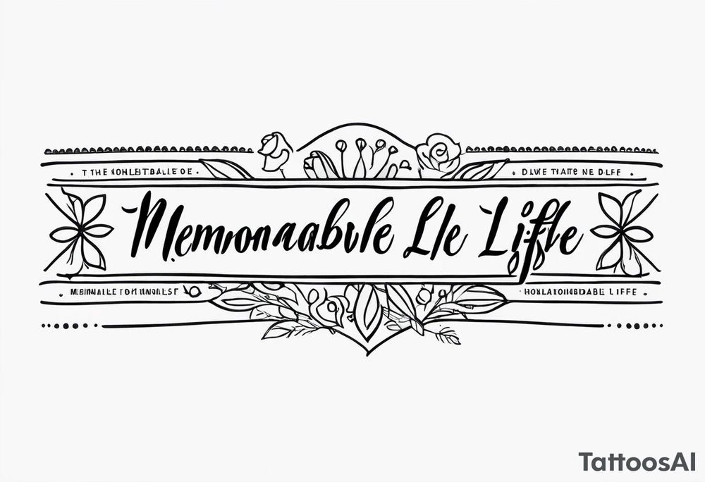 armband with these words: memorable life honorable death tattoo idea