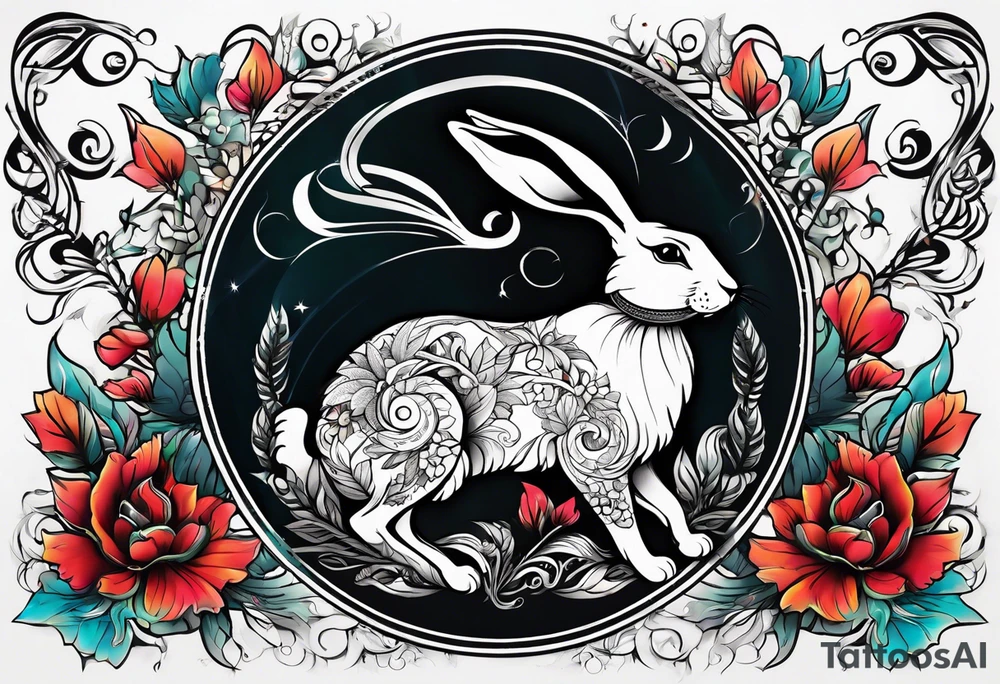 Base Design: upper armband

Include:
LOVE
fern spirals
boxing hare tattoo idea