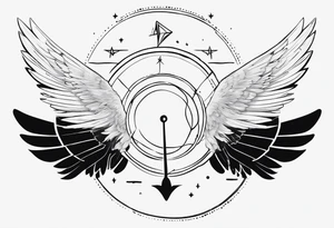 The band sleep token, with the lyrics the night belongs to you, I must be someone new. With wings tattoo idea