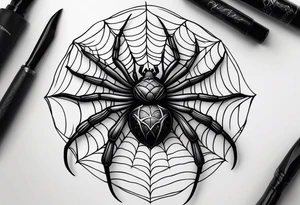 Romantic dark feminine spider tattoo idea
