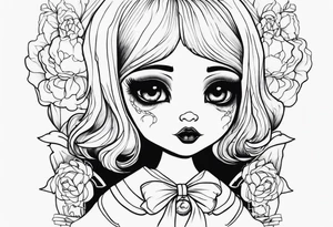 Haunting Creepy Doll tattoo idea