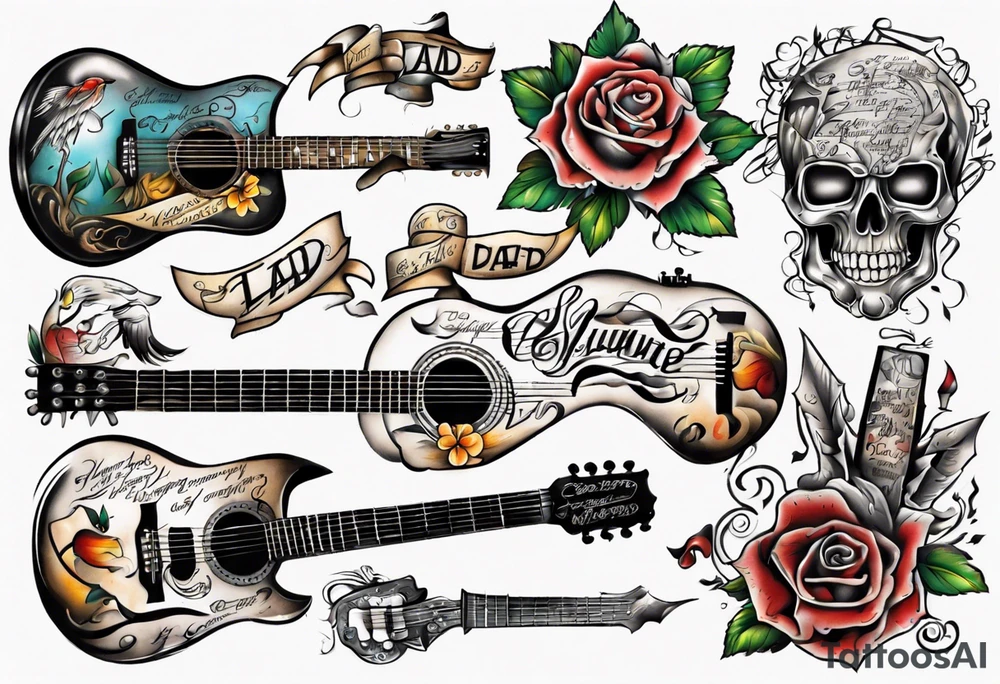 Guitar lyrics dad tattoo idea