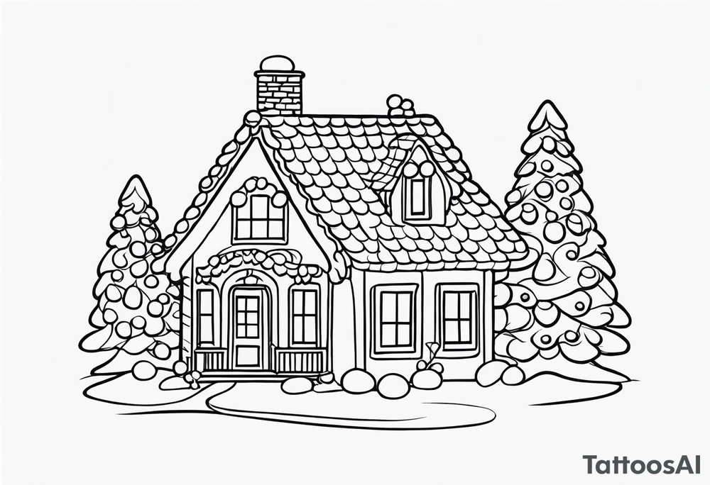 Charming Gingerbread House tattoo idea