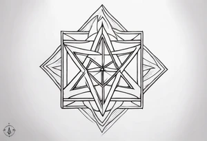 knee tattoo with unicursal hexagram tattoo idea