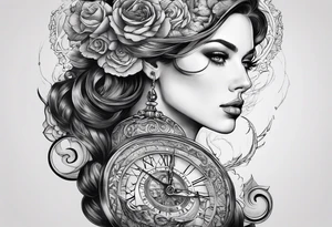 stoicism with references to death, time fate, life, and love. tattoo idea