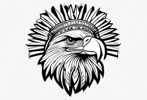 Eagle with Native American bonnet tattoo idea