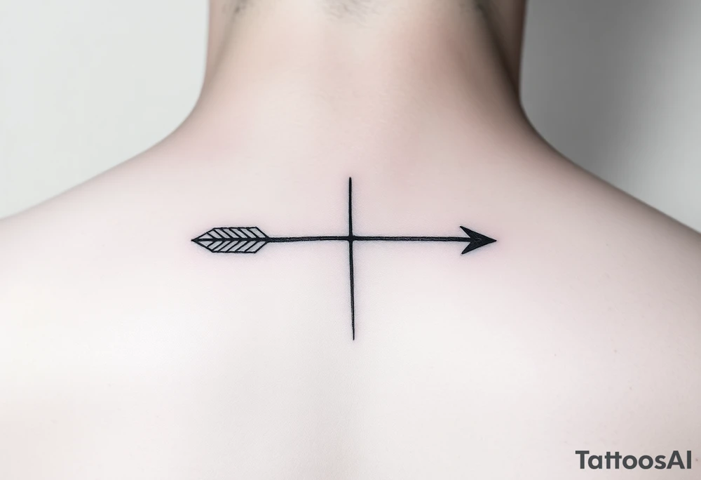 Tiny thin fine line arrow tattoo idea
