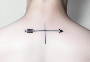 Tiny thin fine line arrow tattoo idea