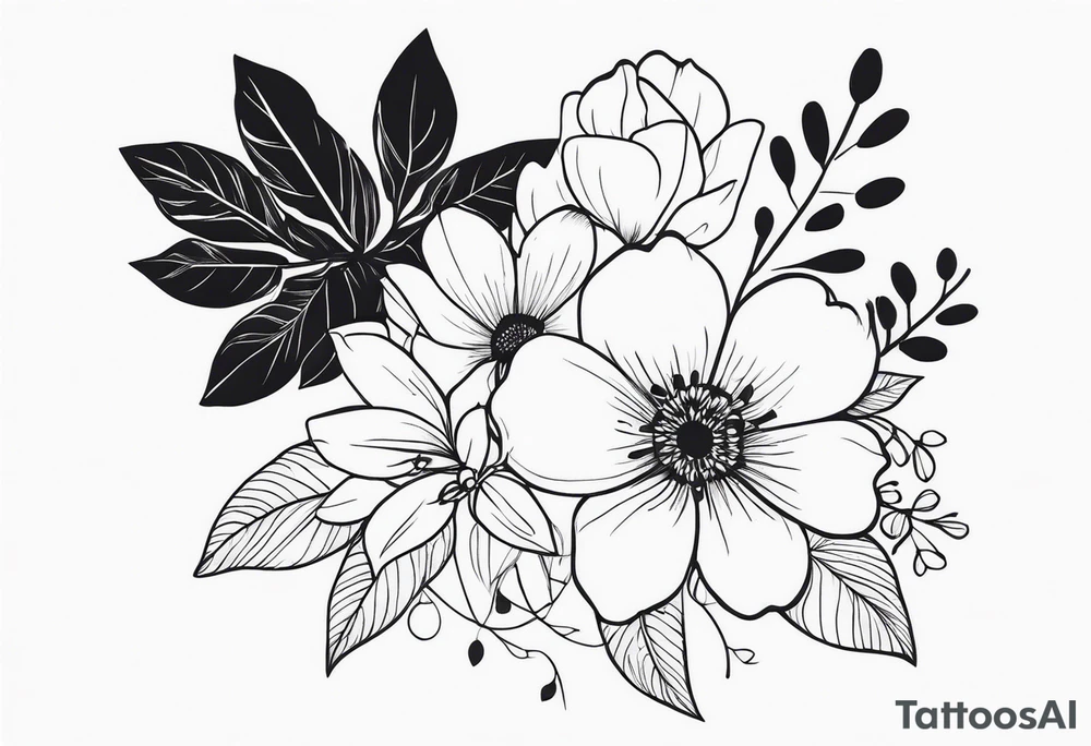 floral on upper arm tattoo idea