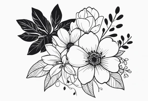 floral on upper arm tattoo idea