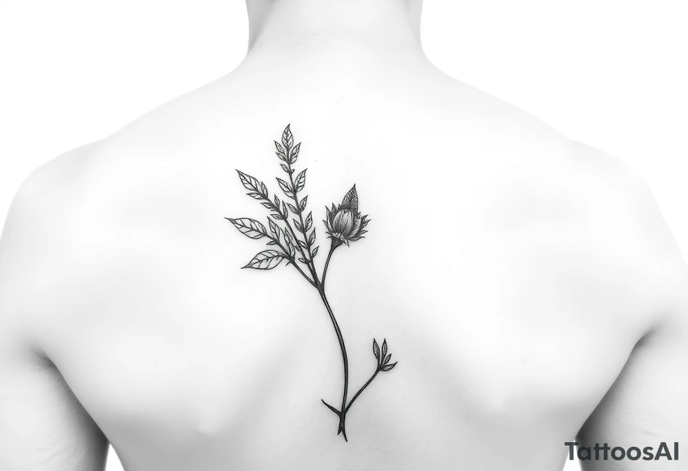 herbal tattoo for the outer edge of the ear (helix) tattoo idea