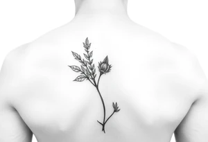 herbal tattoo for the outer edge of the ear (helix) tattoo idea