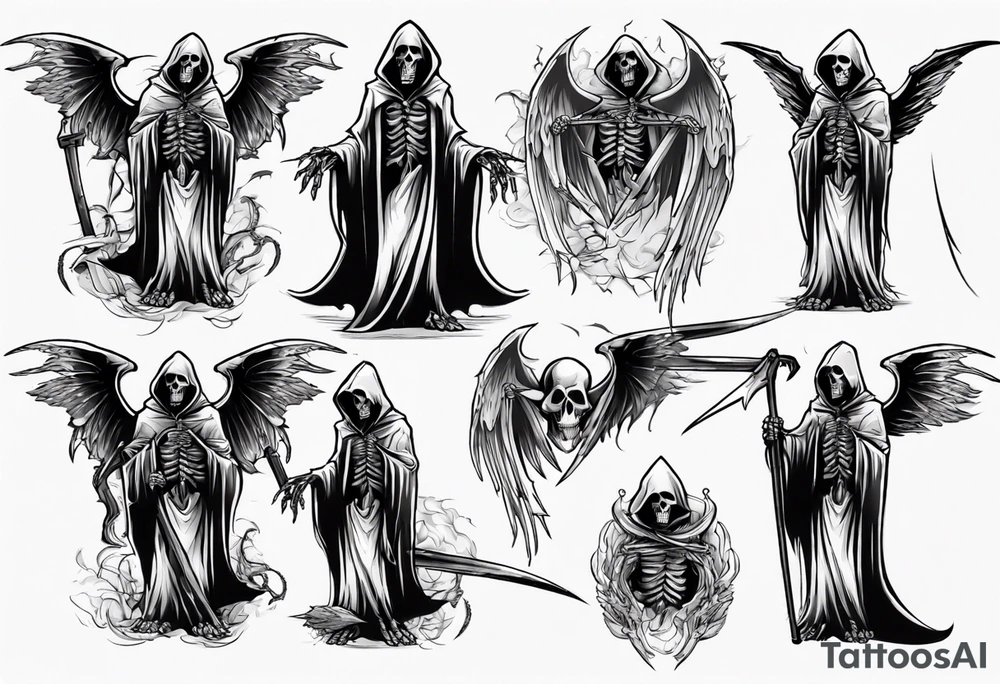 grim reaper
 with wings tattoo idea