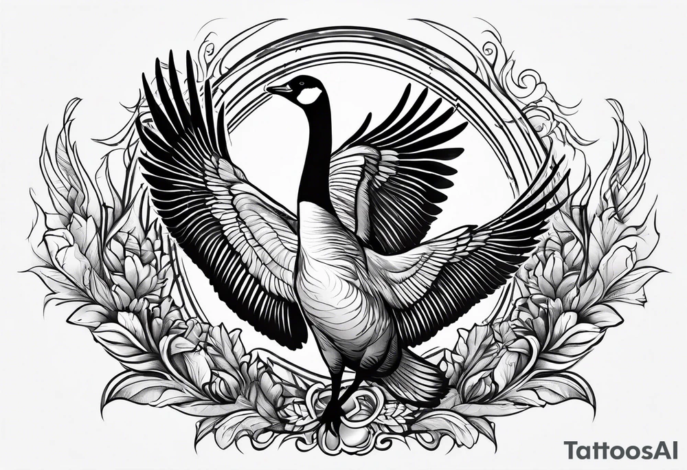 canadian goose dancing tattoo idea