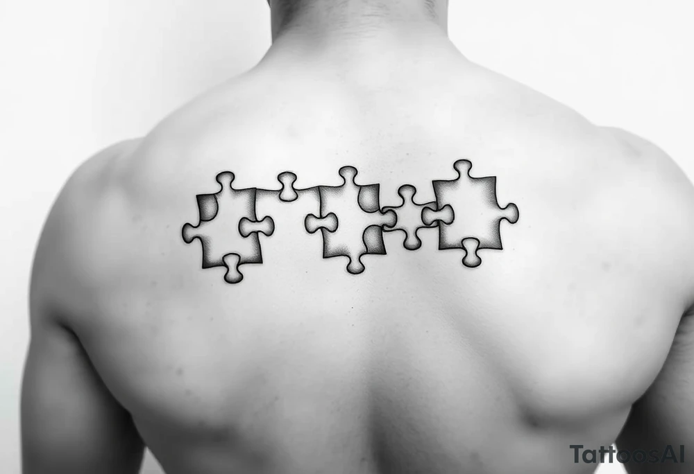 Puzzle pieces of a blended family of 6 tattoo idea