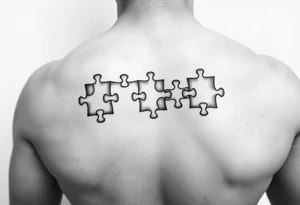 Puzzle pieces of a blended family of 6 tattoo idea