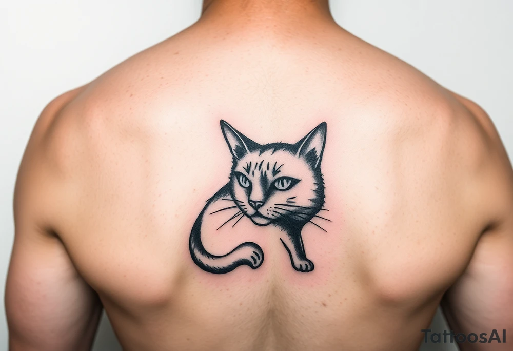 black cat tattoo idea