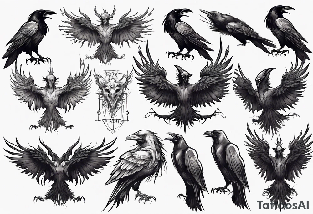 Demon Raven tattoo idea