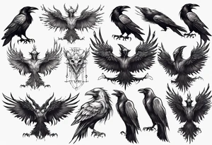 Demon Raven tattoo idea