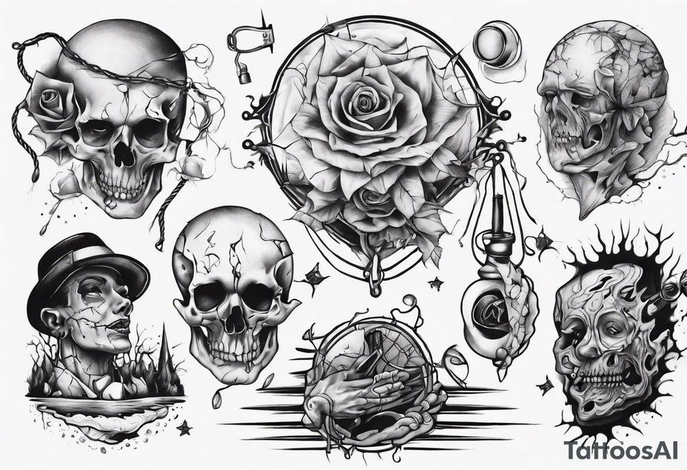 Wound getting stitched up tattoo idea