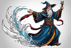leaping wizard tattoo idea