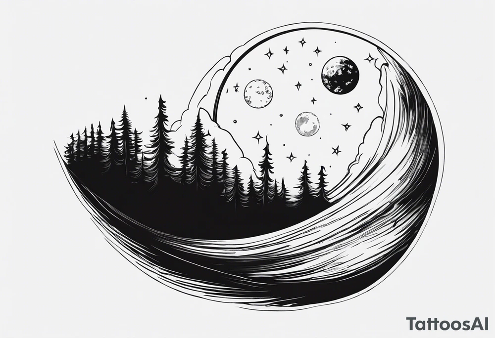 A trip to the moon 6x6 tattoo idea