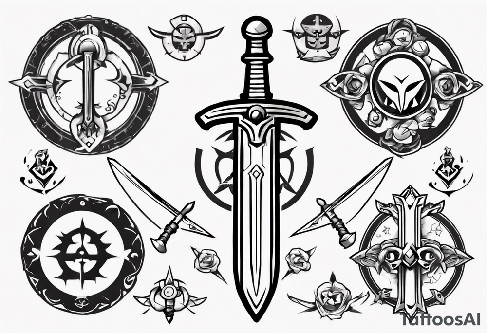 sword with circle around from zelda tattoo idea