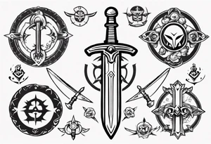 sword with circle around from zelda tattoo idea