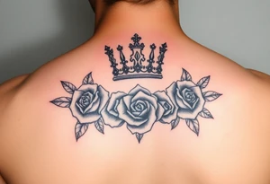 Medium side king crown above the name, David and roses Tatoo idea tattoo idea