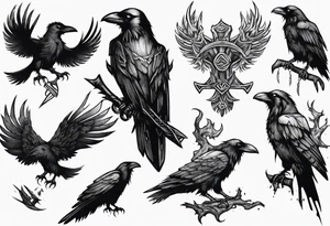 skyrim style raven tattoo idea