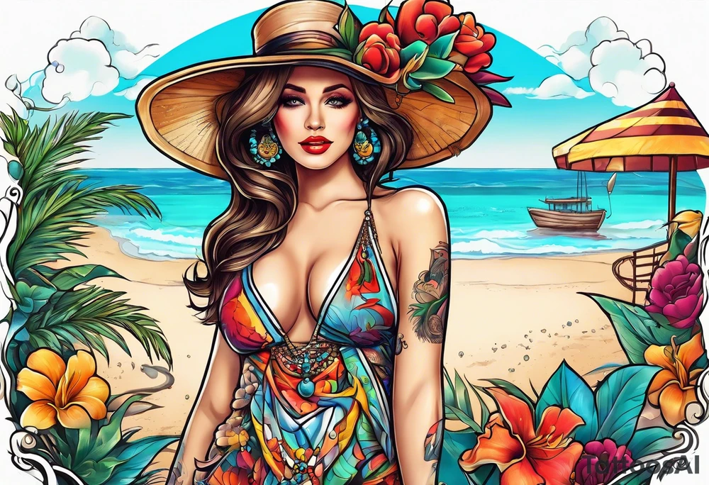 1980S BEACH PARTY tattoo idea