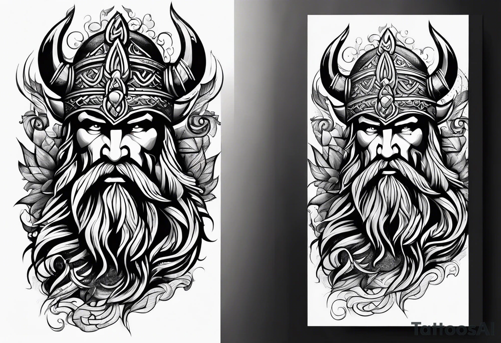 The phrase "keep going" in a viking style tattoo idea