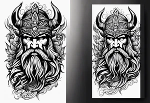 The phrase "keep going" in a viking style tattoo idea