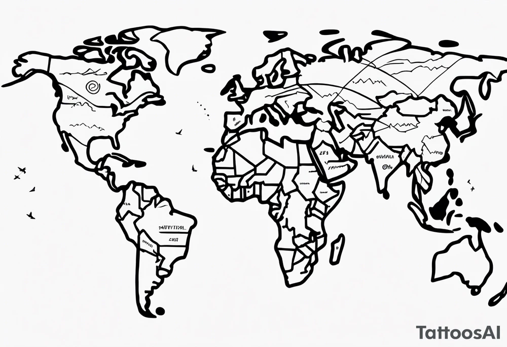 Travel flightpath tattoo idea
